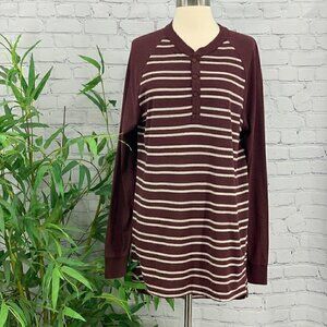 🎉LuLaRoe Maroon w/ Cream Stripe Long Sleeve Mark